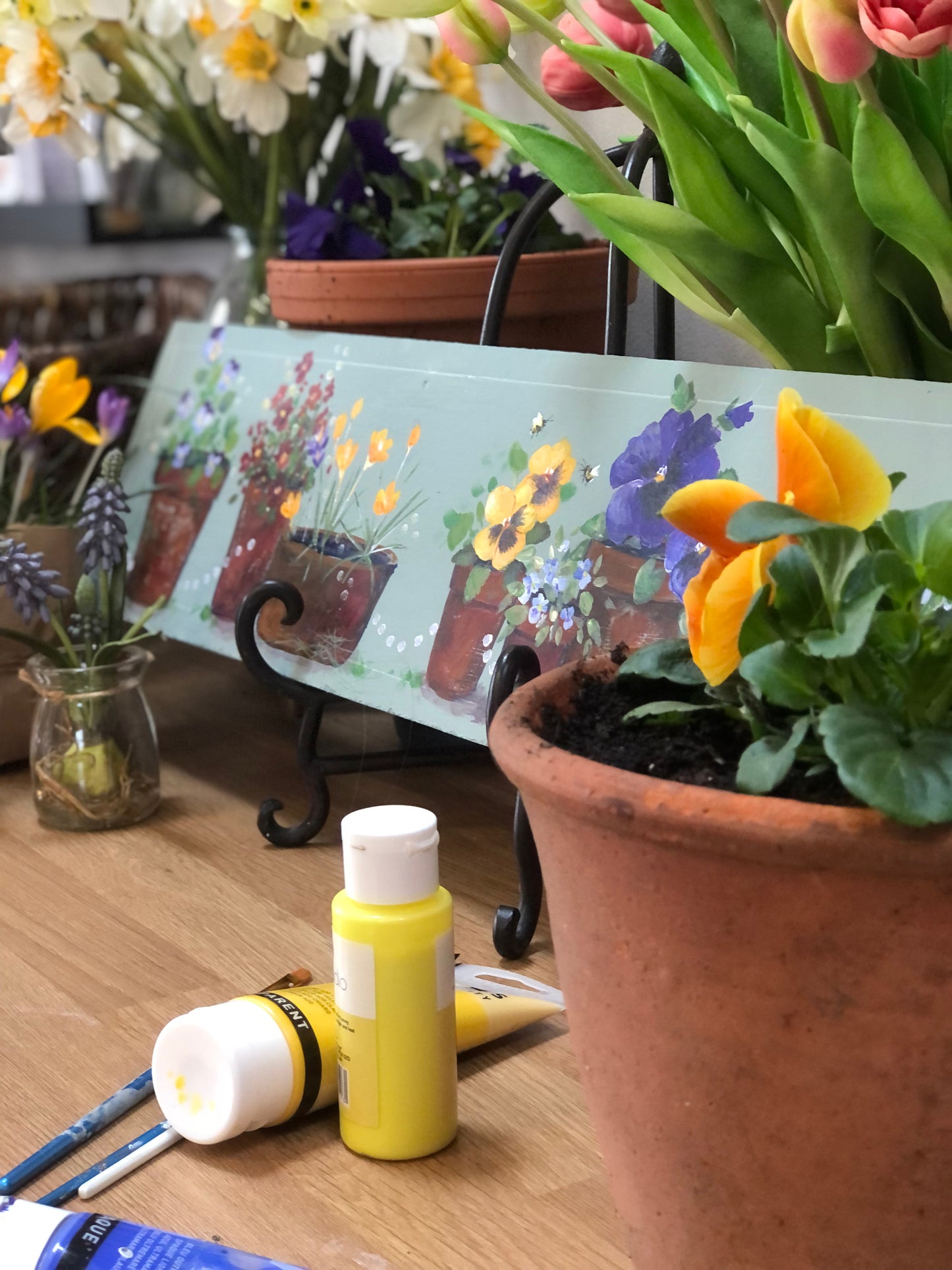 Spring Flowerpots Mother’s Day Painting Workshop Saturday 29th March 1pm - 4pm